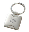 Branded Promotional DELTA SQUARE METAL KEYRING in Matt & Shiny Silver Nickel Plating Keyring From Concept Incentives.