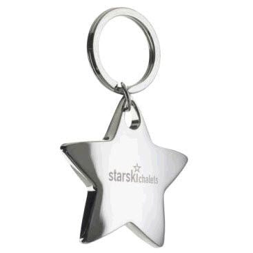 Branded Promotional STAR METAL KEYRING in Silver Keyring From Concept Incentives.