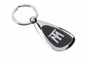 Branded Promotional SATURN METAL KEYRING in Silver & Black Keyring From Concept Incentives.