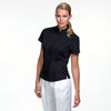 Branded Promotional KUSTOM KIT LADIES SHORT SLEEVE BAR SHIRT in Black Shirt From Concept Incentives.