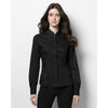 Branded Promotional KUSTOM KIT BARGEAR LADIES LONG SLEEVE BAR SHIRT in Black Shirt From Concept Incentives.