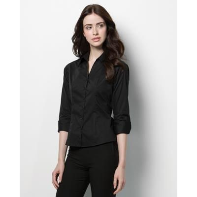 Branded Promotional KUSTOM KIT LADIES THREE QUARTER SLEEVE BAR SHIRT Shirt From Concept Incentives.