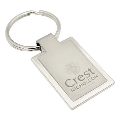 Branded Promotional ECLIPSE RECTANGULAR KEYRING Keyring From Concept Incentives.