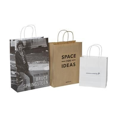 Branded Promotional KRAFT TWISTED PAPER HANDLE CARRIER BAG Carrier Bag From Concept Incentives.