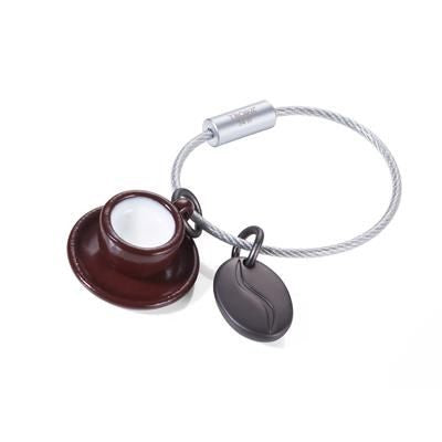 Branded Promotional TROIKA COFFEE 2 GO KEYRING with 2 Charms Keyring From Concept Incentives.