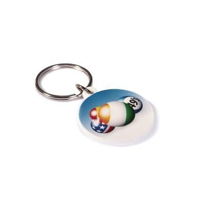 Branded Promotional RECYCLED 30mm Circular Keyring Keyring From Concept Incentives.