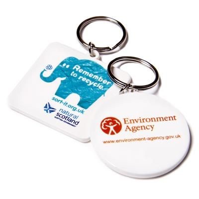 Branded Promotional RECYCLED SQUARE 45MM KEYRING Keyring From Concept Incentives.