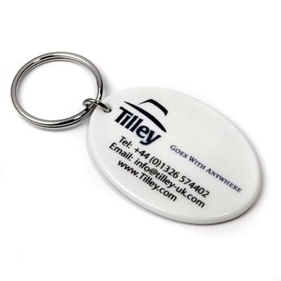 Branded Promotional RECYCLED 50MM OVAL KEYRING Keyring From Concept Incentives.