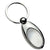 Branded Promotional EXCLUSIVE OVAL SILVER METAL INLAY KEYRING Keyring From Concept Incentives.