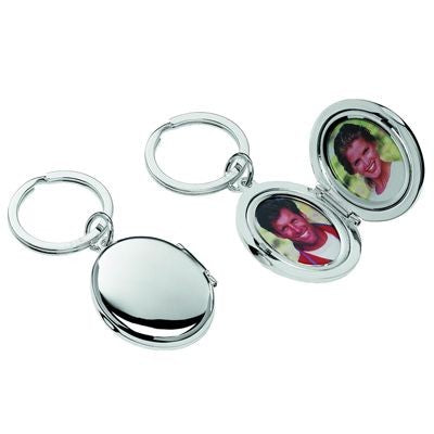 Branded Promotional OVAL DOUBLE PHOTO FRAME SILVER METAL KEYRING Photo Frame From Concept Incentives.