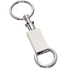 Branded Promotional RECTANGULAR DETACHABLE KEYRING in Silver Metal Keyring From Concept Incentives.