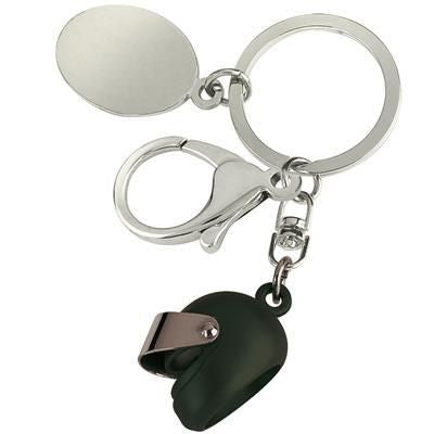 Branded Promotional SMALL MOTOR BICYCLE HELMET KEYRING in Black Keyring From Concept Incentives.