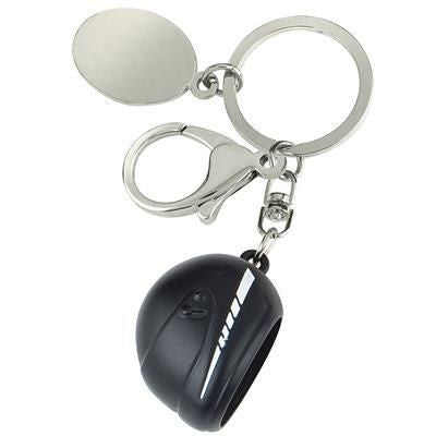 Branded Promotional LARGE MOTOR BICYCLE HELMET KEYRING in Black Keyring From Concept Incentives.