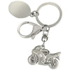 Branded Promotional MOTORCYCLE SILVER METAL KEYRING Keyring From Concept Incentives.