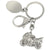 Branded Promotional MOTORCYCLE SILVER METAL KEYRING Keyring From Concept Incentives.