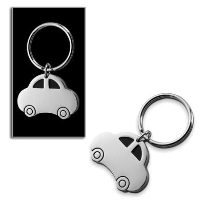 Branded Promotional SILVER CHROME METAL CAR KEYRING Keyring From Concept Incentives.