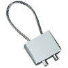 Branded Promotional RECTANGULAR CABLE KEYRING in Polished Silver Chrome Metal Keyring From Concept Incentives.