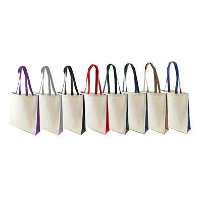 Branded Promotional KUKU 10OZ CANVAS SHOPPER TOTE BAG with Long Cotton Handles Bag From Concept Incentives.