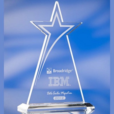 Branded Promotional GLASS STAR AWARD TROPHY Award From Concept Incentives.