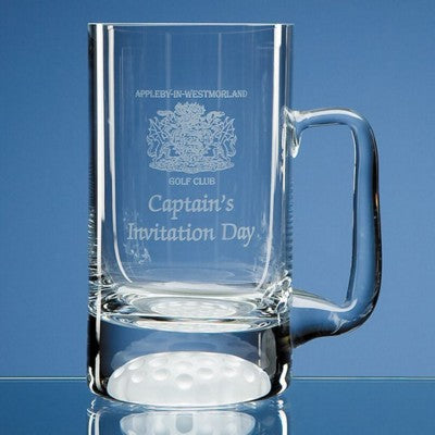 Branded Promotional HALF PINT CRYSTAL GLASS GOLF BALL TANKARD AWARD Award From Concept Incentives.