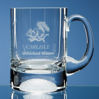 Branded Promotional ONE PINT CRYSTAL GLASS GOLF BALL TANKARD AWARD Award From Concept Incentives.