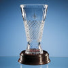 Branded Promotional 30CM LEAD CRYSTAL GLASS PANELLED TROPHY AWARD VASE Award From Concept Incentives.