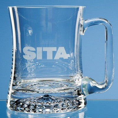 Branded Promotional LARGE CURVE STAR BASE GLASS BEER TANKARD Beer Glass From Concept Incentives.