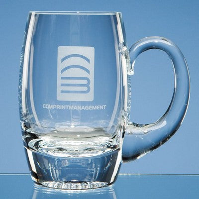 Branded Promotional CRYSTAL GLASS PLAIN BARREL BEER TANKARD Beer Glass From Concept Incentives.