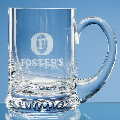 Branded Promotional LARGE STAR BASE GLASS BEER TANKARD Beer Glass From Concept Incentives.