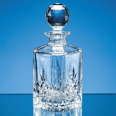 Branded Promotional BLENHEIM LEAD CRYSTAL FULL CUT SQUARE SPIRIT DECANTER Award From Concept Incentives.