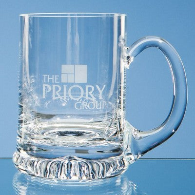 Branded Promotional SMALL STAR BASE GLASS BEER TANKARD Beer Glass From Concept Incentives.
