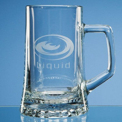 Branded Promotional LARGE STERN GLASS BEER TANKARD Beer Glass From Concept Incentives.