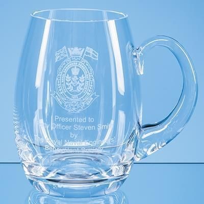 Branded Promotional LARGE HANDMADE BARREL TANKARD Beer Glass From Concept Incentives.