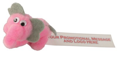Branded Promotional ELEPHANT FULL ANIMAL LOGO BUG with Full Colour Printed Ribbon Advertising Bug From Concept Incentives.