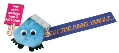 Branded Promotional ESTATE AGENT LOGO BUG with Full Colour Printed Ribbon Advertising Bug From Concept Incentives.