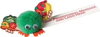 Branded Promotional HEALTHY EATING HANDHOLDER LOGO BUG with Full Colour Printed Ribbon Advertising Bug From Concept Incentives.