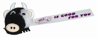 Branded Promotional COW LOGO BUG with Full Colour Printed Ribbon Advertising Bug From Concept Incentives.