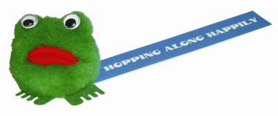 Branded Promotional FROG LOGO BUG with Full Colour Printed Ribbon Advertising Bug From Concept Incentives.