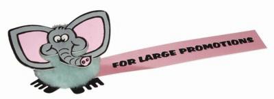 Branded Promotional ELEPHANT LOGO BUG with Full Colour Printed Ribbon Advertising Bug From Concept Incentives.