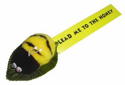 Branded Promotional LEAFY BEE LOGO BUG with Full Colour Printed Ribbon Advertising Bug From Concept Incentives.