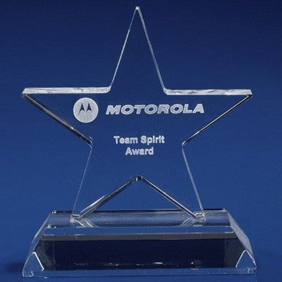 Branded Promotional CRYSTAL GLASS STARLIGHT AWARD OR TROPHY AWARD Paperweight From Concept Incentives.