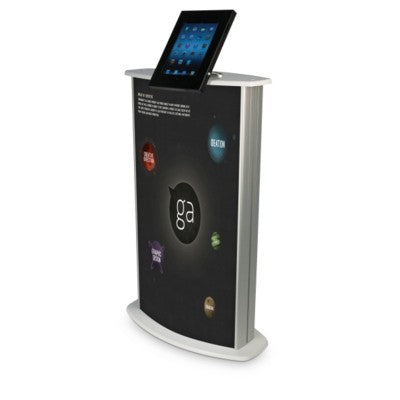 Branded Promotional LINEAR COLUMN with IPad Holder Exhibition Stand From Concept Incentives.