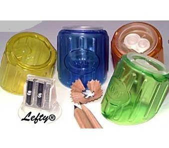Branded Promotional LEFTY DOUBLE CAN PENCIL SHARPENER Pencil Sharpener From Concept Incentives.
