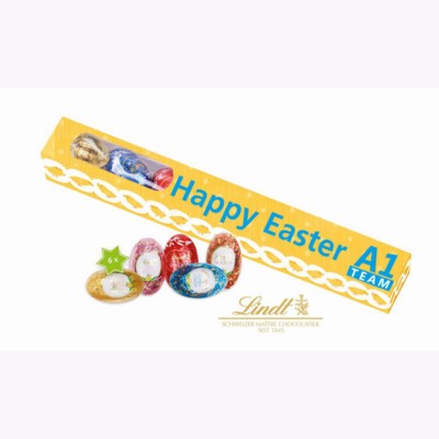 Branded Promotional LINDT MINI EGGS LONG CHOCOLATE BOX Chocolate From Concept Incentives.