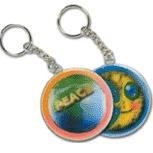 Branded Promotional LENTICULAR ROUND KEYRING Keyring From Concept Incentives.