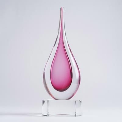 Branded Promotional PINK TEARDROP ON BASE AWARD Award From Concept Incentives.