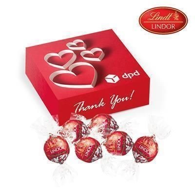 Branded Promotional LINDOR CHOCOLATE PERSONALISED PRESENT BOX Chocolate From Concept Incentives.
