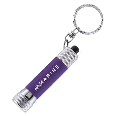 Branded Promotional MCQUEEN SOFT-TOUCH KEYRING in Purple Torch from Concept Incentives