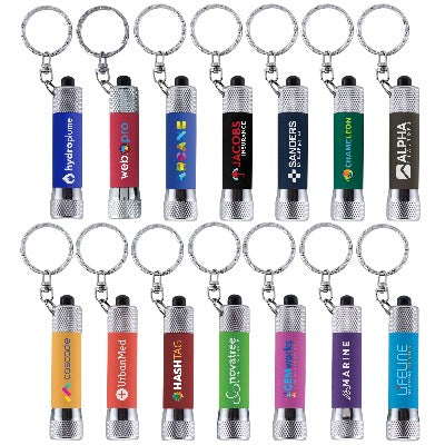 Branded Promotional MCQUEEN SOFT-TOUCH KEYRING Torch from Concept Incentives