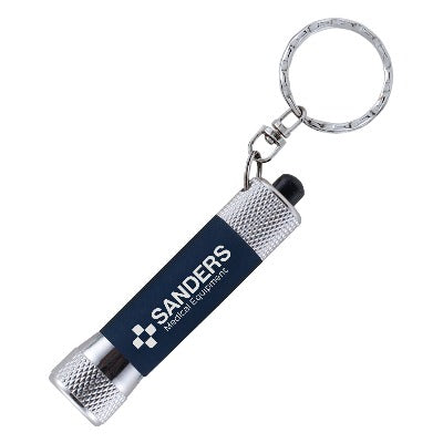 Branded Promotional MCQUEEN SOFT-TOUCH KEYRING in Navy Blue Torch from Concept Incentives